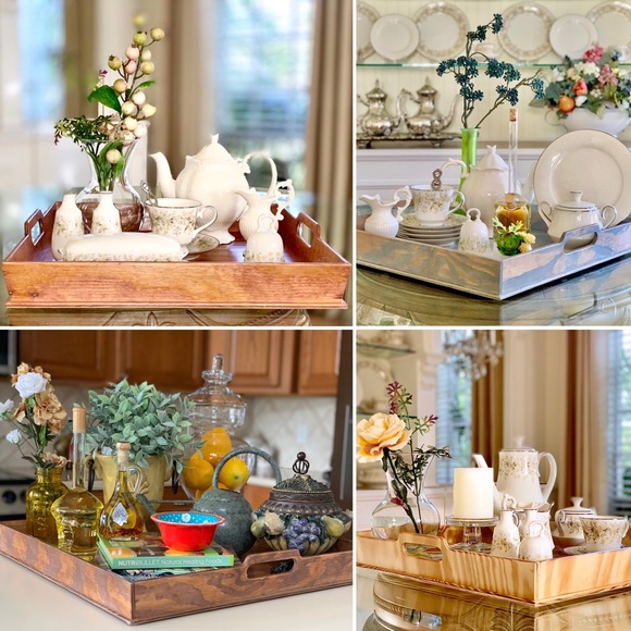 DIY Handmade Tray Pinewood Rustic Unfinished Handles Square Made in USA - Picture 10 of 13